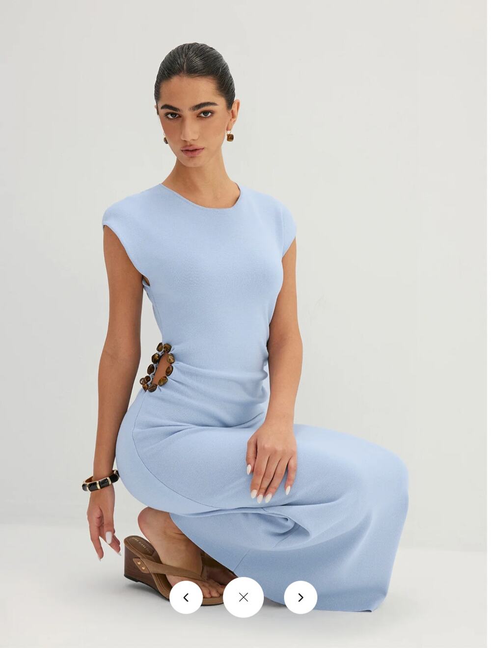 NWT Commense Long Sleeve Color-Block Pleated Dress Sz S